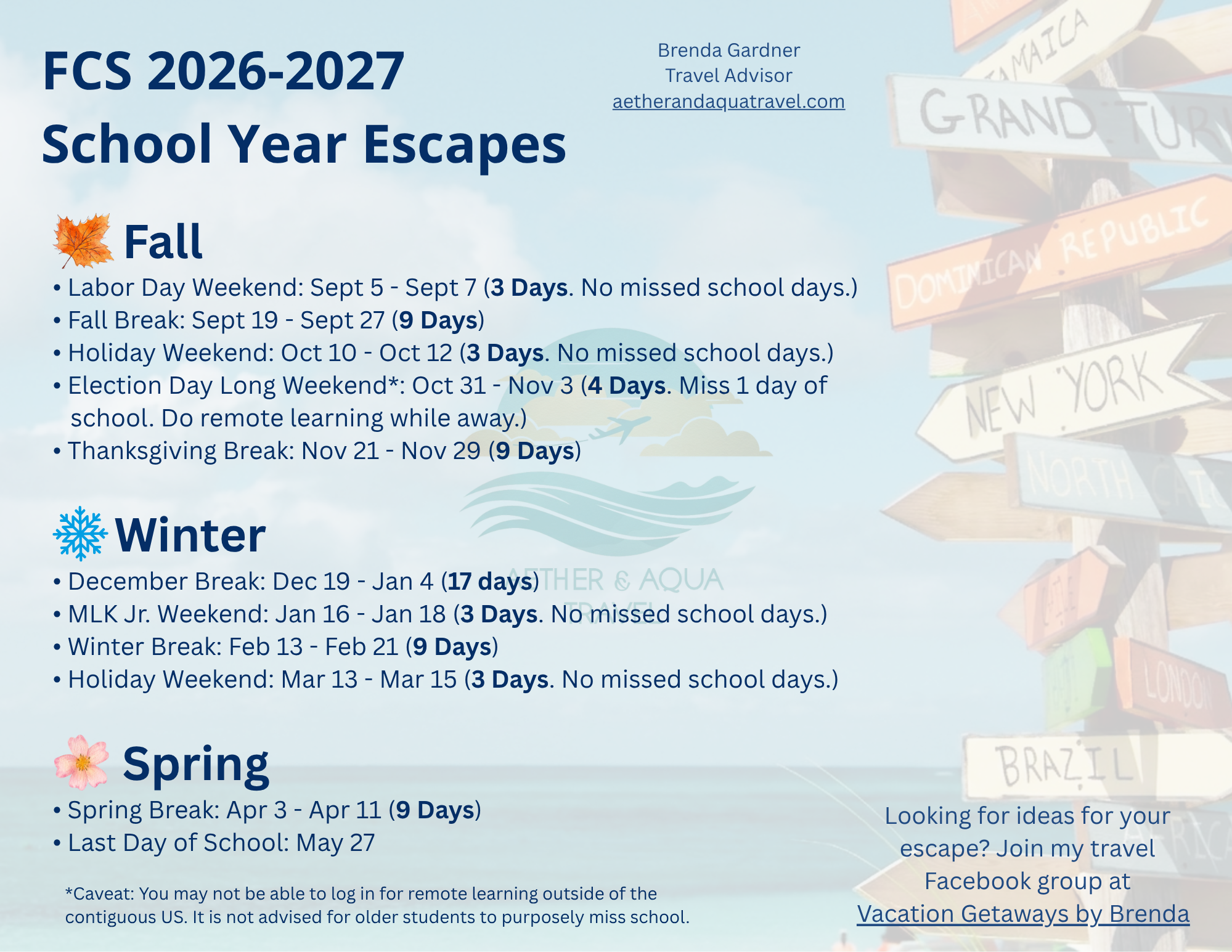 Fulton County Schools 2026-2027 School Getaways