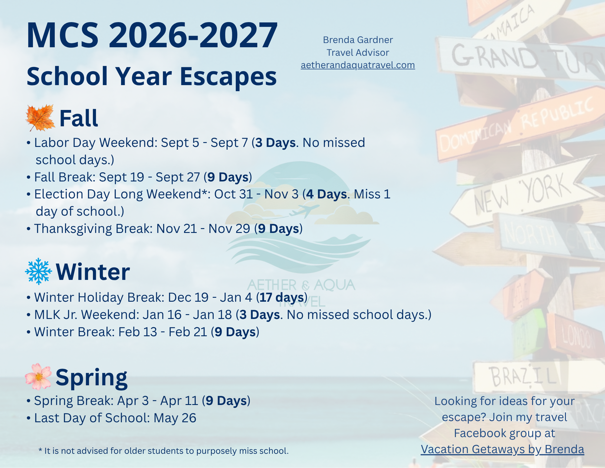 Marietta City Schools 2026-2027 School Getaways